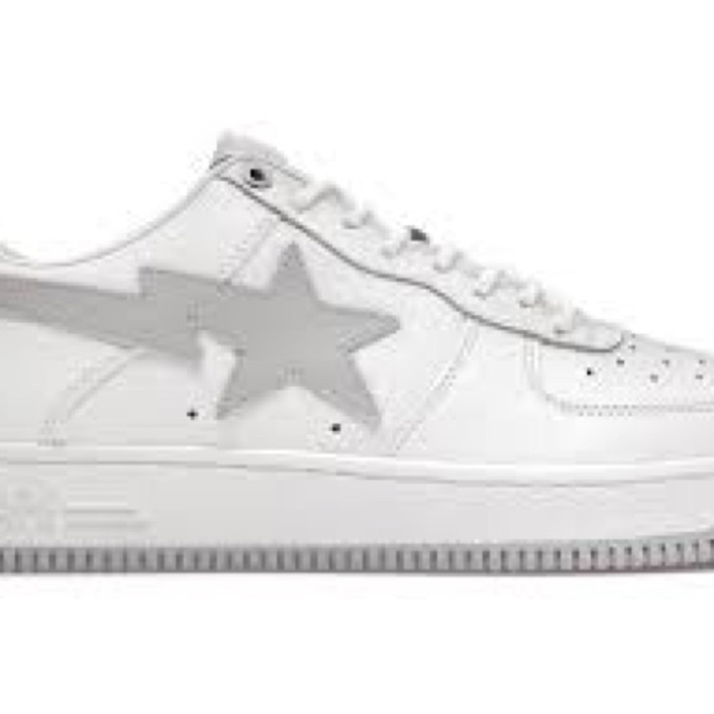 Classic White and Gray Star Sneakers